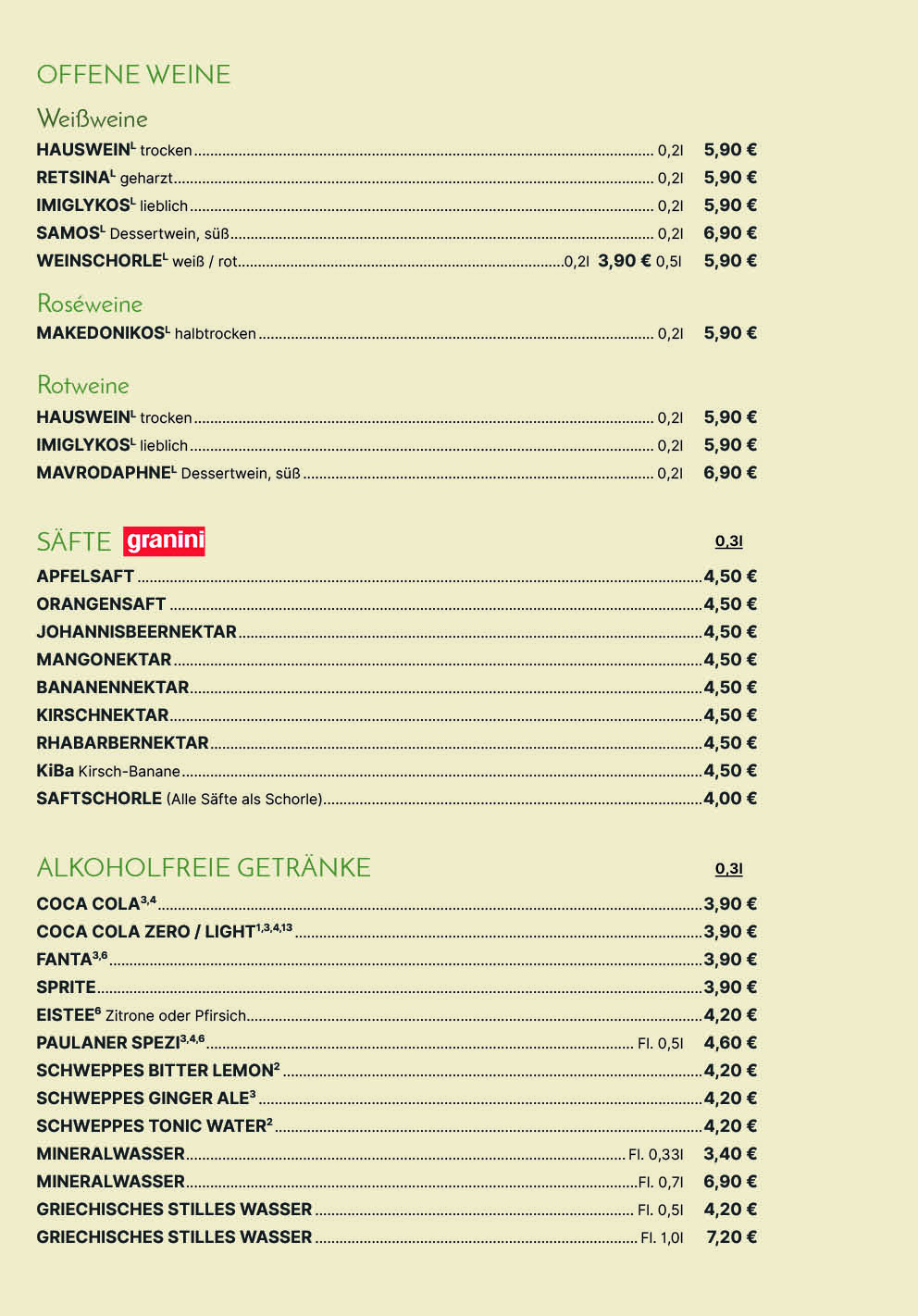 Griechische Taverne in Pankow Berlin - Pankow Speisekarte 6